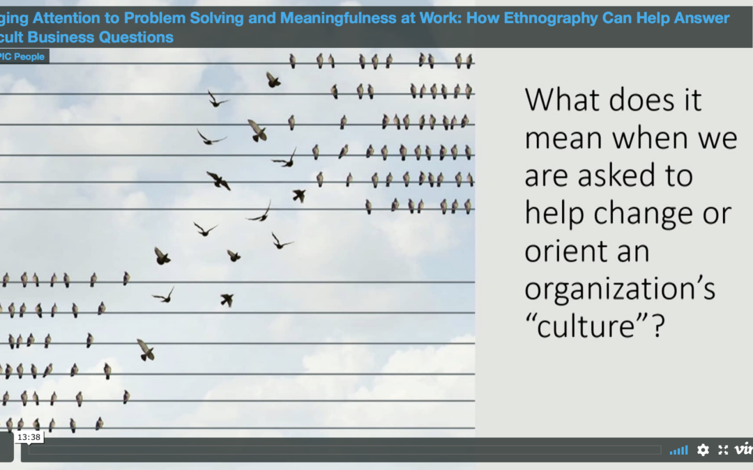 Bringing Attention to Problem Solving and Meaningfulness at Work: How Ethnography Can Help Answer Difficult Business Questions