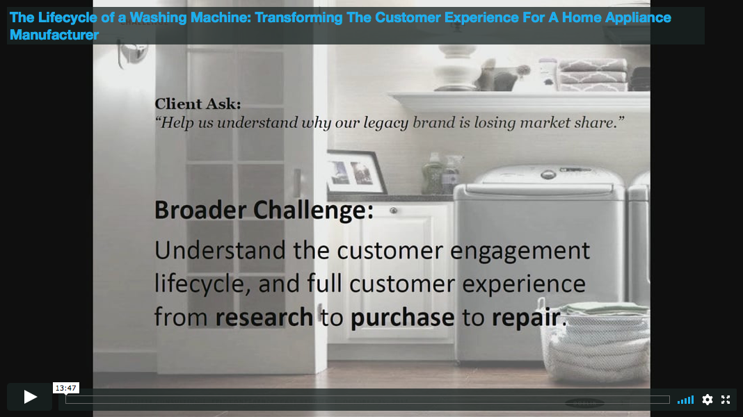 The Lifecycle of a Washing Machine: Transforming the Customer Experience for a Home Appliance Manufacturer