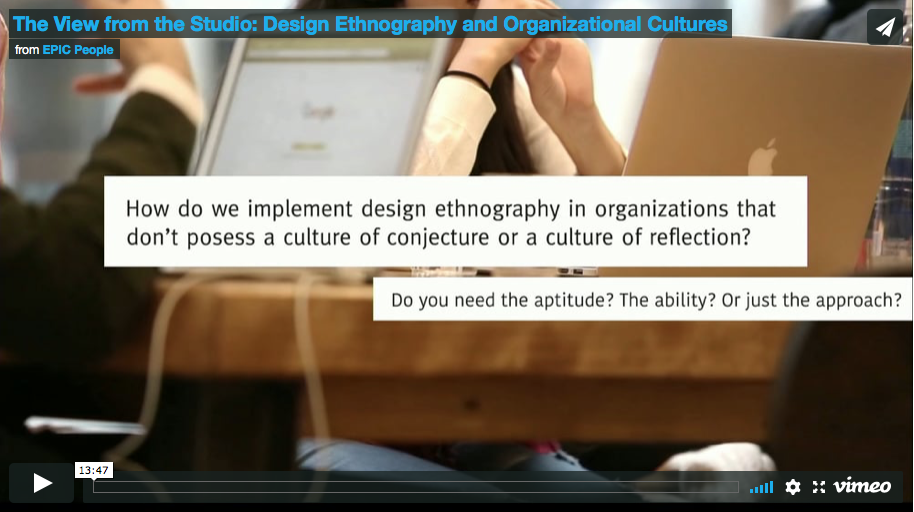 The View From The Studio: Design Ethnography and Organizational Cultures.