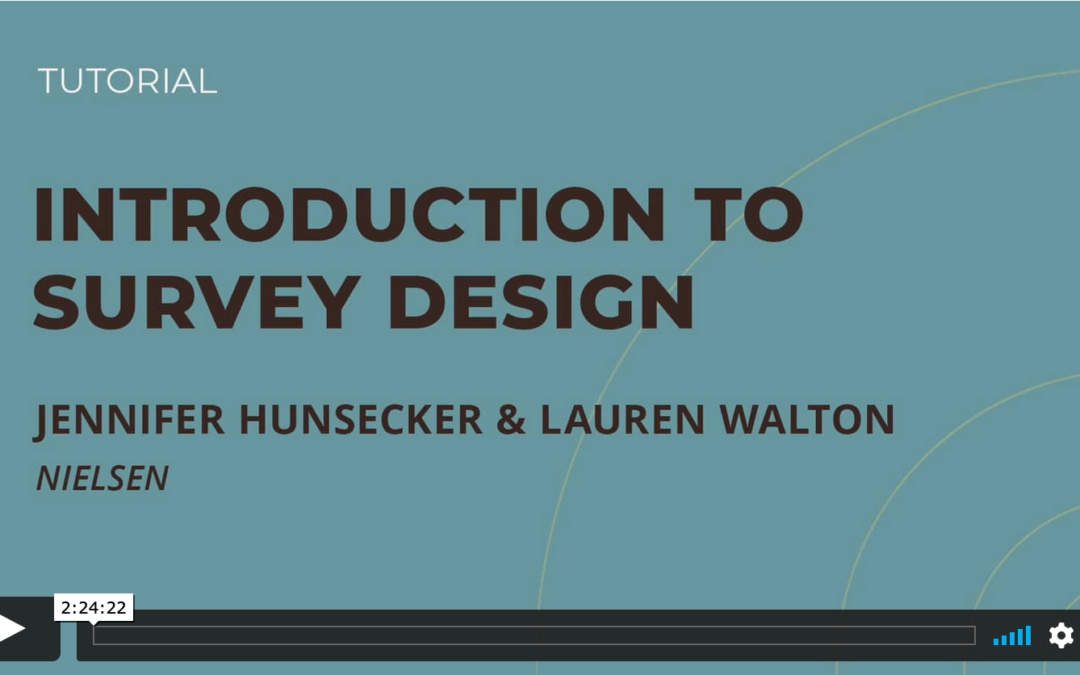 Tutorial: Introduction to Survey Design