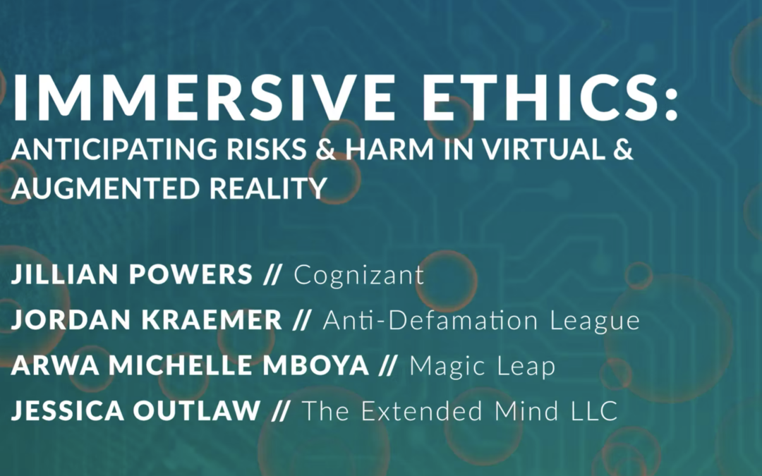 Immersive Ethics: Anticipating Risks and Harms in Virtual and Augmented Reality