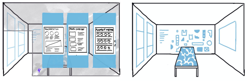 early sketches of the exhibition