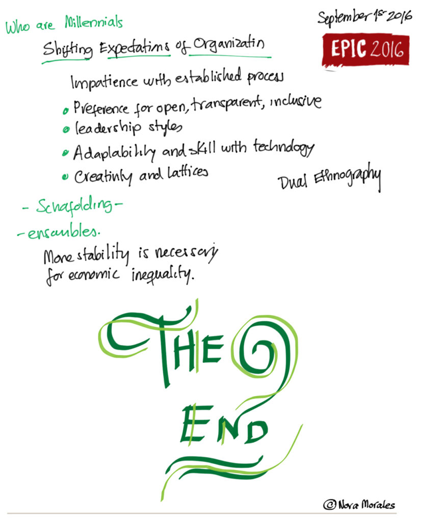 graphic notes from EPIC2016 keynote address by Karen Ho