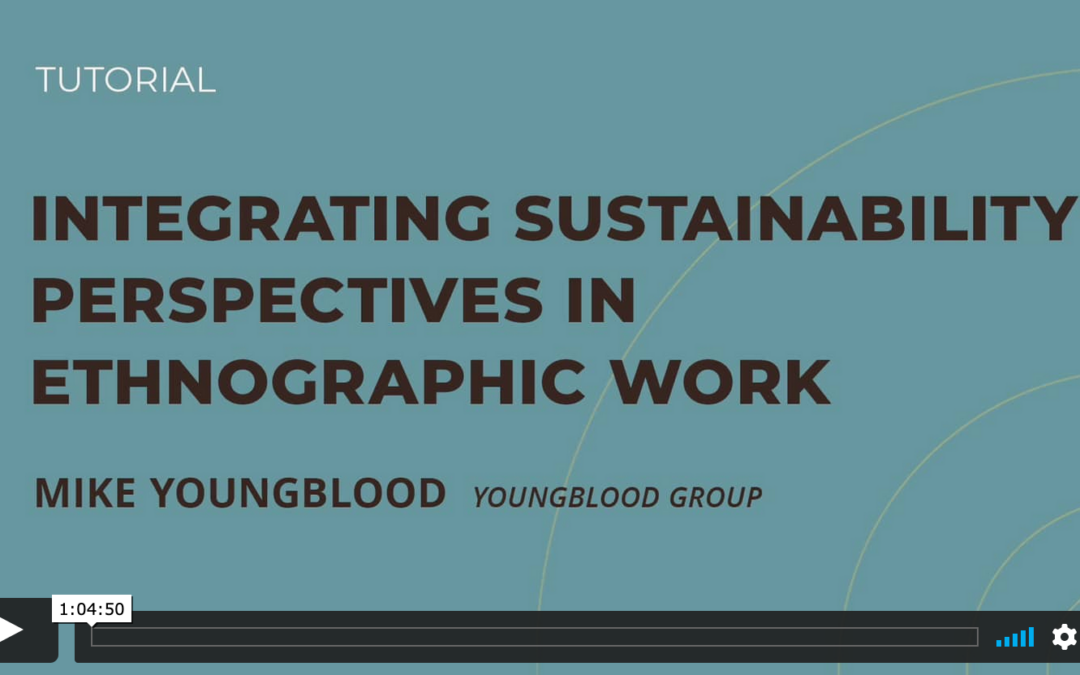 Tutorial: Integrating Sustainability Perspectives in Ethnographic Work
