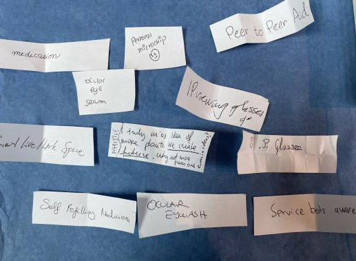 Examples of papers submitted by exhibit visitors to the “Choose a Future” box.