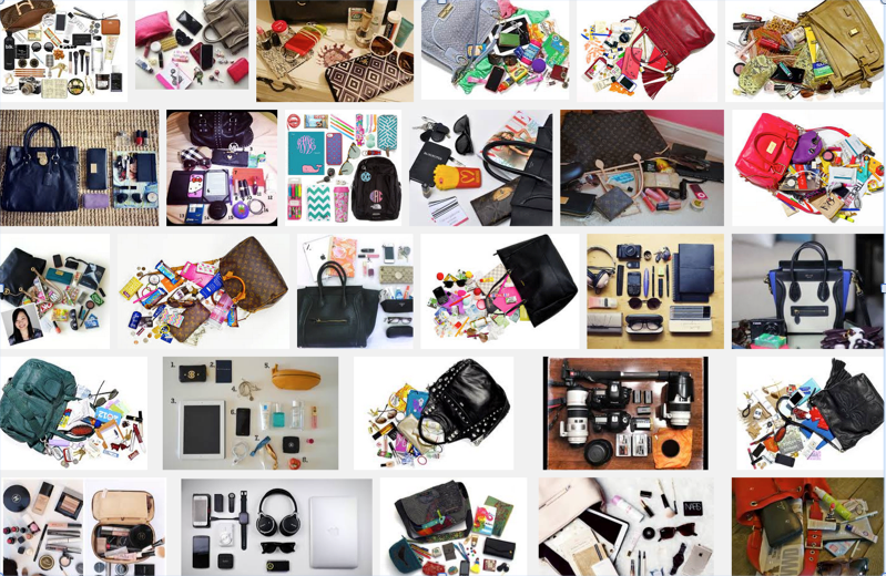 Screengrab of Google Image search ‘what’s in my bag’